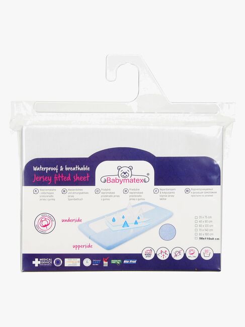 BabyMatex Hygienic Jersey Wasserdichtes Spannbettlaken für Kinderbett 70 x 140 cm, Hellgrau