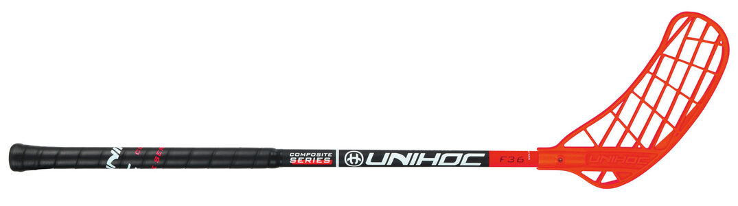 Unihoc NIÑO Composite 36 Unihockeystock Links 65 cm, Schwarz/Rot