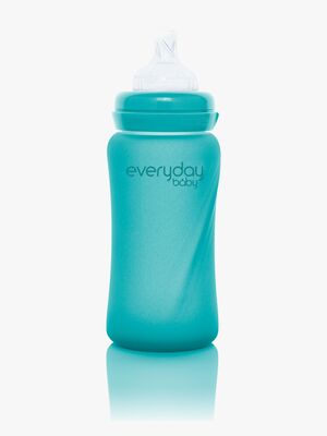 Everyday Baby Babyflasche Glas 240 ml mit Wärmeindikator, Türkis