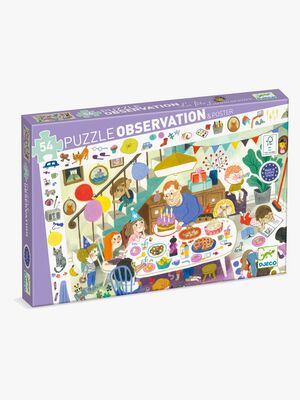 Djeco Observation Puzzle Geburtstagsfeier 54 Teile