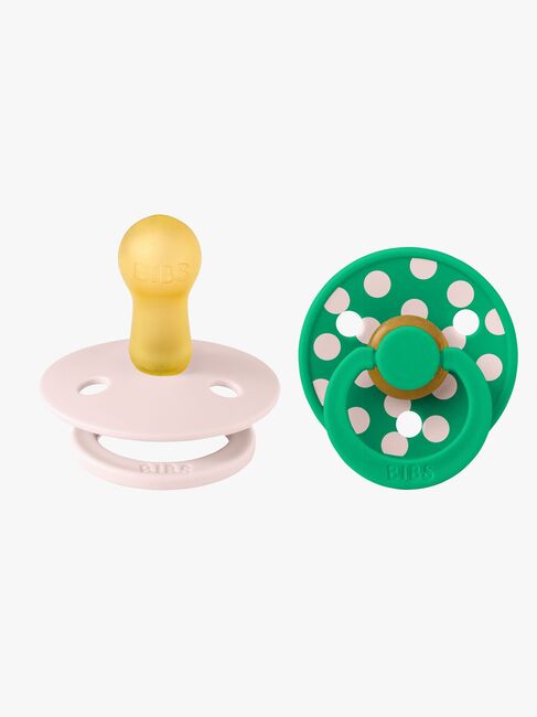 BIBS Studio Colour Polka Schnuller 2er-Pack Latex Größe 2, Petal/Cactus