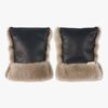 BINIBAMBA Schafsfell Coated Buggy Handwärmer, Noir/Toast