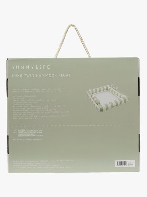 SUNNYLiFE Lux Twin Schwimmende Hängematte, The Vacay Soft Olive