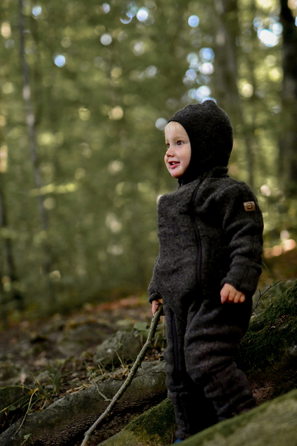 Mikk-Line Overall Merinowolle, Dark Brown Melange