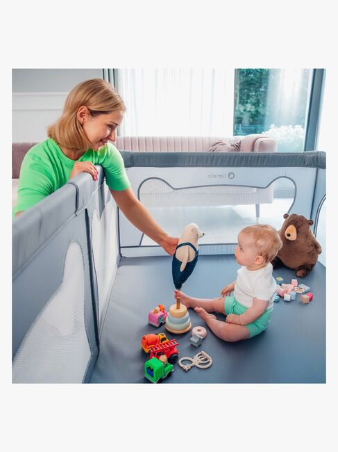 Lionelo WILLOW Laufgitter  für Kinder & Babys, Grey Concrete