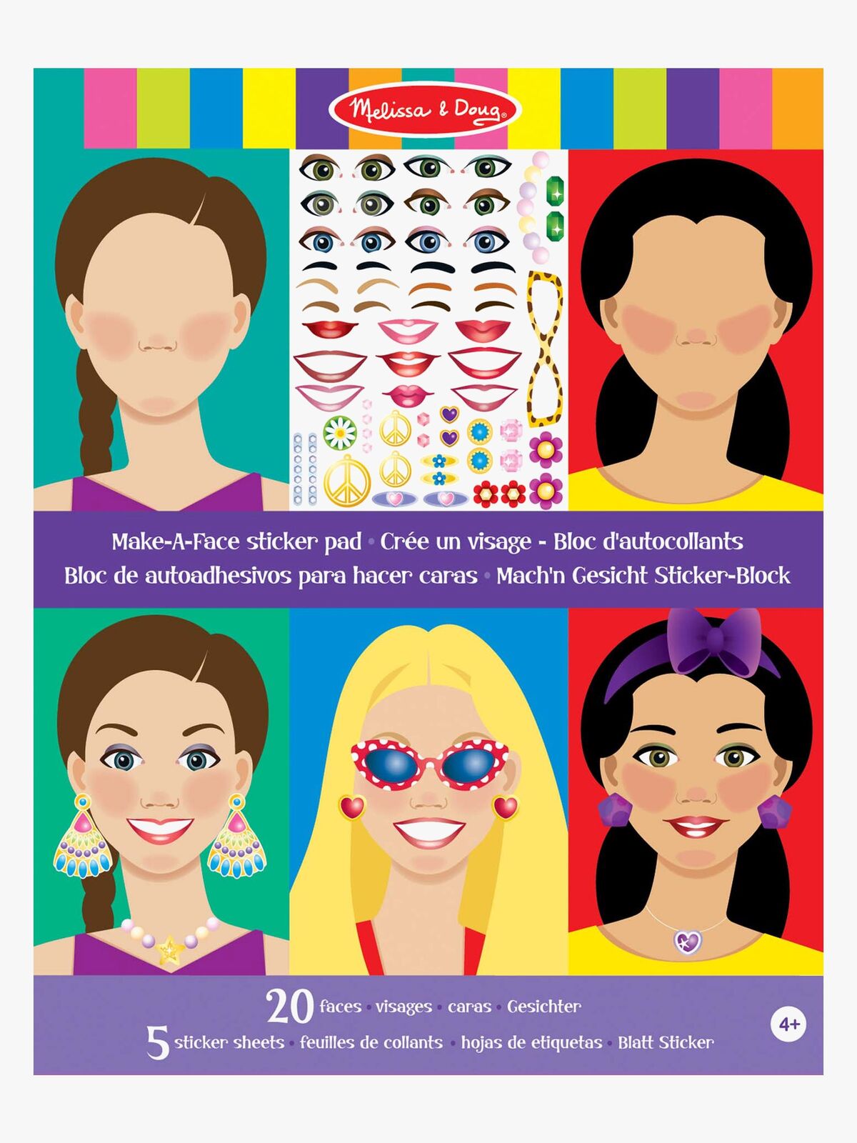Melissa & Doug Make-a-Face Stickerbuch