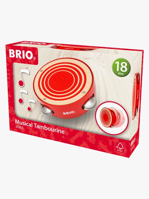 Brio 30263 Tamburin Instrument, Rot