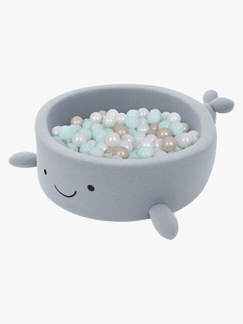 MeowBaby Boucle Whale Bällebad, Dusty Ice Blue