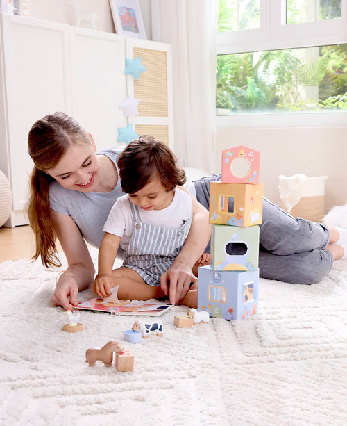 Hape Geschichtenbuch mit Spielset The Happy Stables