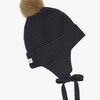 EN FANT Mütze Wollmischung Baby mit Kunstpelz, Ebony
