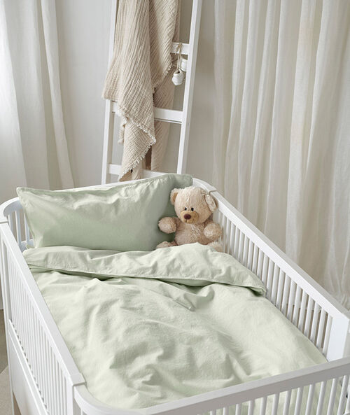Borganäs Bettwäsche Babybett Humble 100 x 130 2-teilig, Grün
