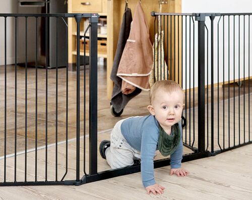 BabyDan CombiFit XXL Schraubgitter 90-350 cm, Schwarz