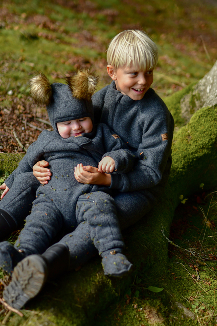 Mikk-Line Wollfilz-Jacke Kind, Anthracite Melange