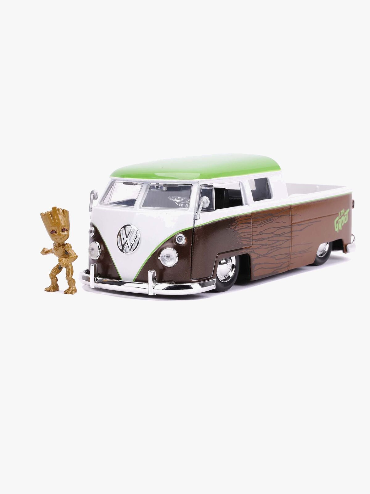 Jada Toys Marvel Auto mit Figur Groot & Volkswagen Kombi Pickup 1:24