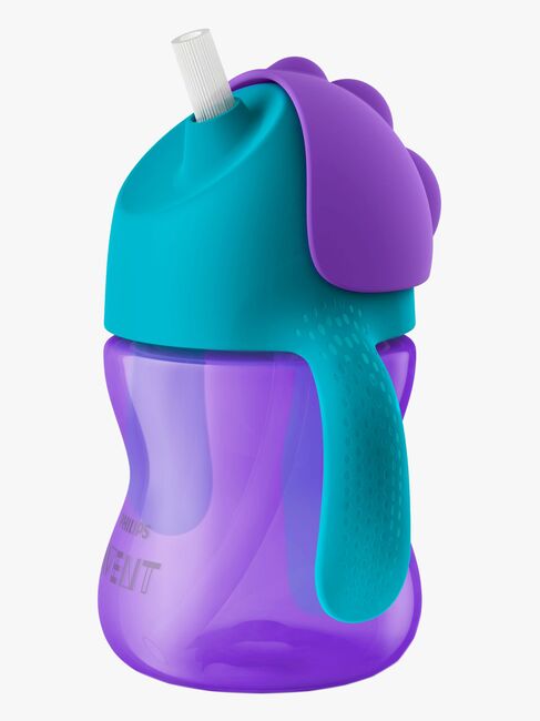 Philips Avent Becher mit Strohhalm und Griff 200ml, Lila/Türkis