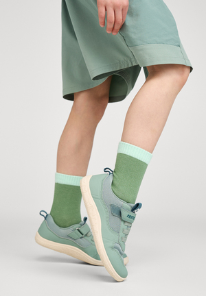 Reima Telmin Jr Barefoot Sneaker, Stone Green