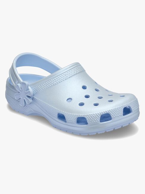 Crocs Classic Pearl Shine Pantoffeln, Blue Frost