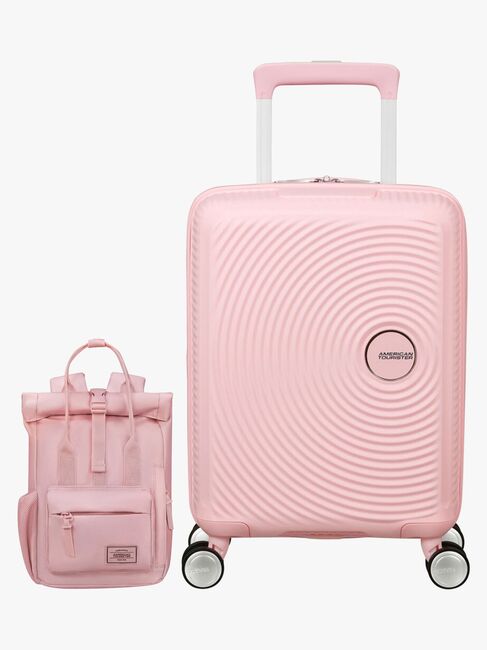 American Tourister Soundbox Mini Reisekoffer 22L & Urban Groove City Rucksack 7L, Pastel Pink
