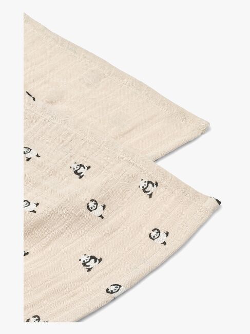 LIEWOOD Lewis Musselintuch 2er-Pack, Mini panda/Sandy mix