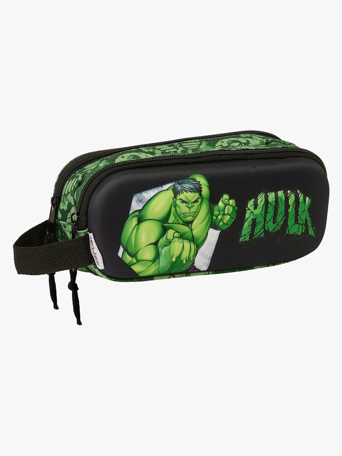Marvel Avengers 3D Hulken Doppel-Federmäppchen, Schwarz/Grün