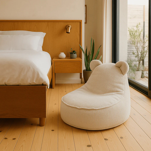 Meowbaby Slimcord Sitzsack Teddy, Beige