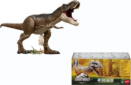 Jurassic World Super Colossal Tyrannosaurus Rex mit Minidinosauriern