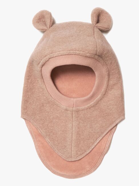 Huttelihut Schlupfmütze Merinowolle mit Ohren, Rose Melange