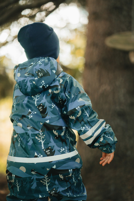 Lindberg Lekhyttan Gefüttertes Regenset, Blau/Schwarz