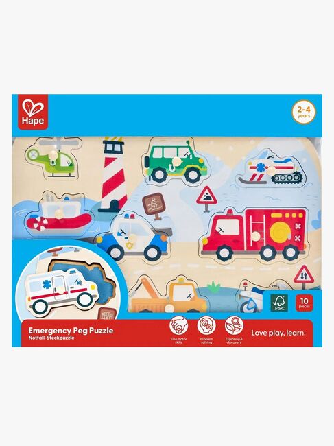 Hape Knopfpuzzle Einsatzfahrzeuge 10 Teile