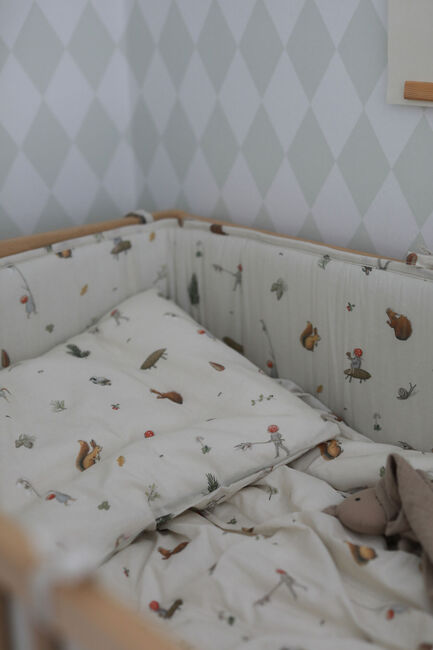 Elsa Beskow Tomtebobarnen Bettwäsche-Set 100 x 130 cm Babybett, Beige