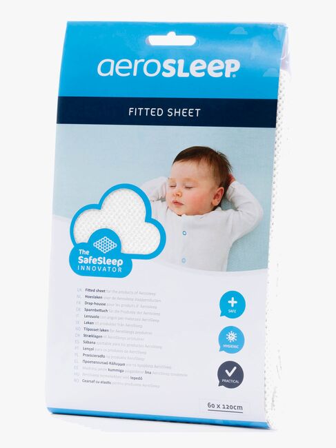 AeroSleep SafeSleep Spannbettlaken 40x90 cm, Weiß