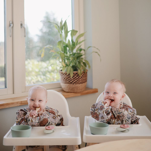 Mushie Langärmliges Lätzchen, Retro Flowers