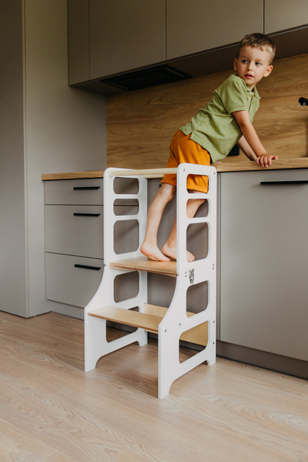 Duck Woodworks Klappbarer Lernturm, Weiß