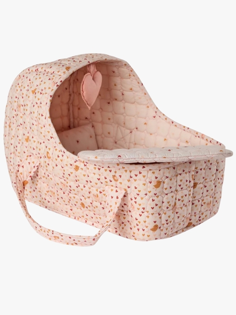 Smallstuff Puppenkorb mit Kissen und Decke Herzen
