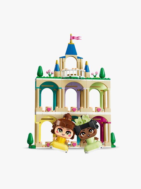 LEGO Disney Princess 43291 Die Mini-Prinzessinnen Belle und Tiana mit ihrem Schloss