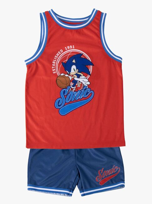 Sonic Tanktop & Shorts Sport Set, Blau/Rot
