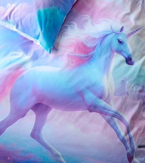 Borganäs Bettwäsche Einhorn 150x210 cm