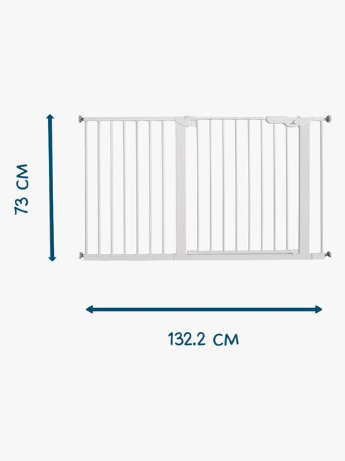BabyDan Premier Klemmgitter + 8 Erweiterungen 126-132,2 cm, Weiß