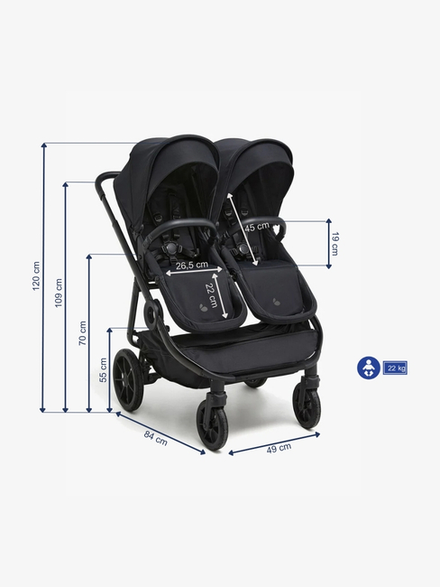 Beemoo Pro Twin 2 Geschwisterwagen, Coffee Black