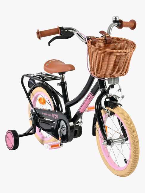 Volare Excellent Fahrrad mit Korb 14 Zoll, Schwarz