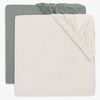 Jollein Spannbettlaken 2er-Pack 70x140, Sea Green/Ivory