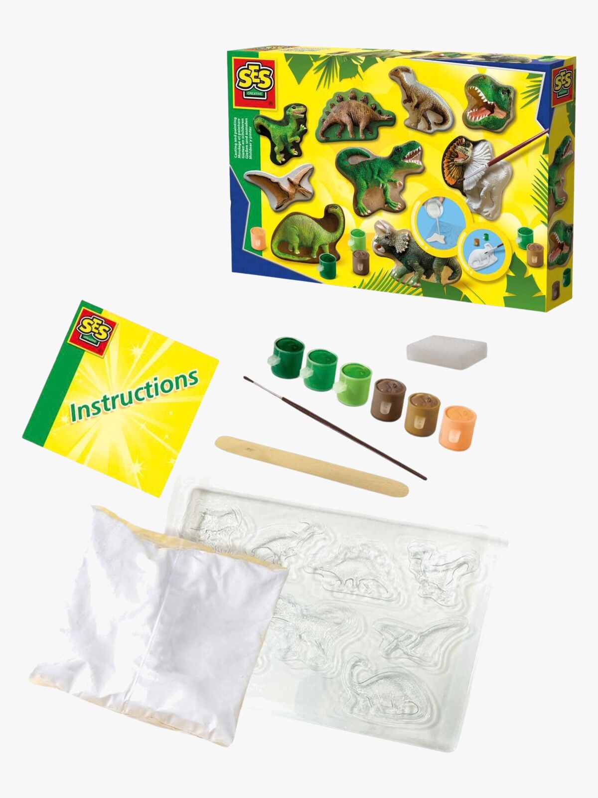 SES Creative Kreativset Gipsfiguren Dinosaurier