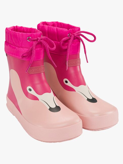 Viking Alv Paw Print Barefoot Gummistiefel, Light Pink/Magenta