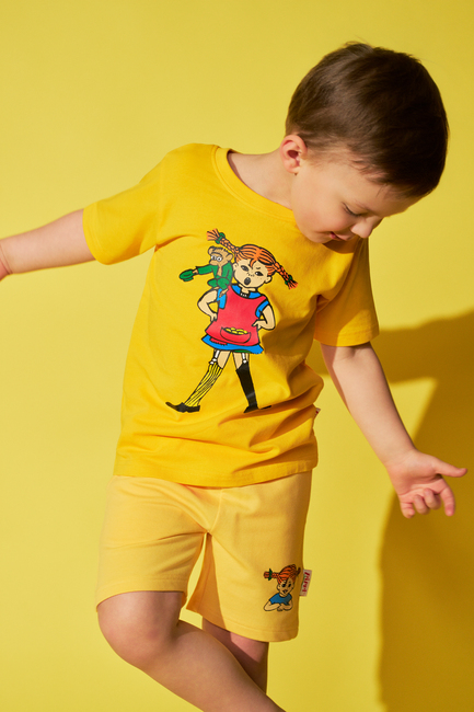 Pippi Langstrumpf X Martinex Pippi & Herr Nilsson T-Shirt, Gelb