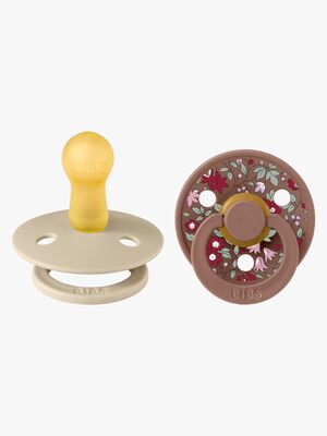 BIBS x Liberty Colour Schnuller 2er-Pack Latex Größe 2 Rund, Chamomile Lawn/Woodchuck Mix