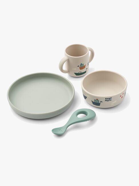 LIEWOOD Vivi Gemustertes Fütterset Silikon, Sailing/Sandy