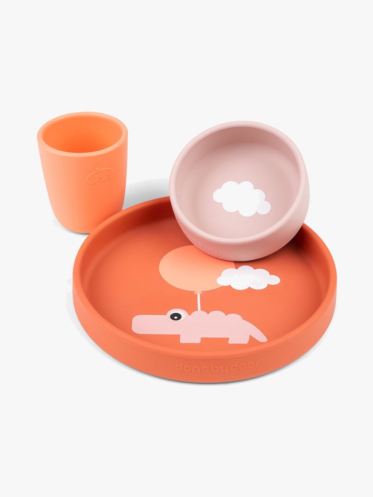 Done By Deer Happy Clouds Kindergeschirre, Papaya