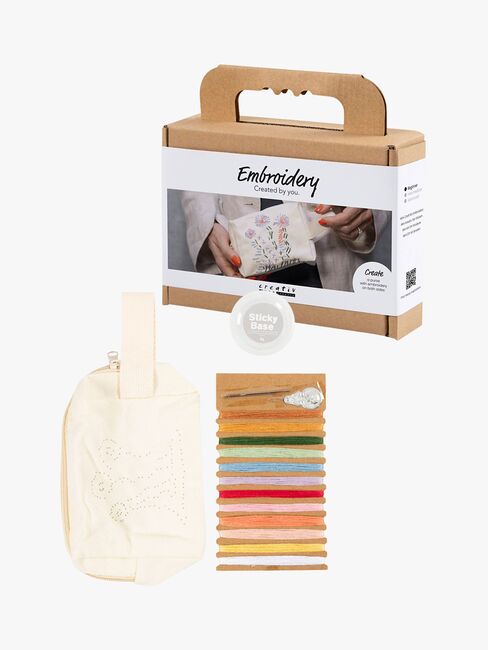 Creativ Company Bastelset Stickerei Kosmetiktasche