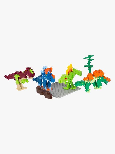 Plus-Plus Bausatz mit Bodenplatte & Röhre Dino, 4x100 Teile