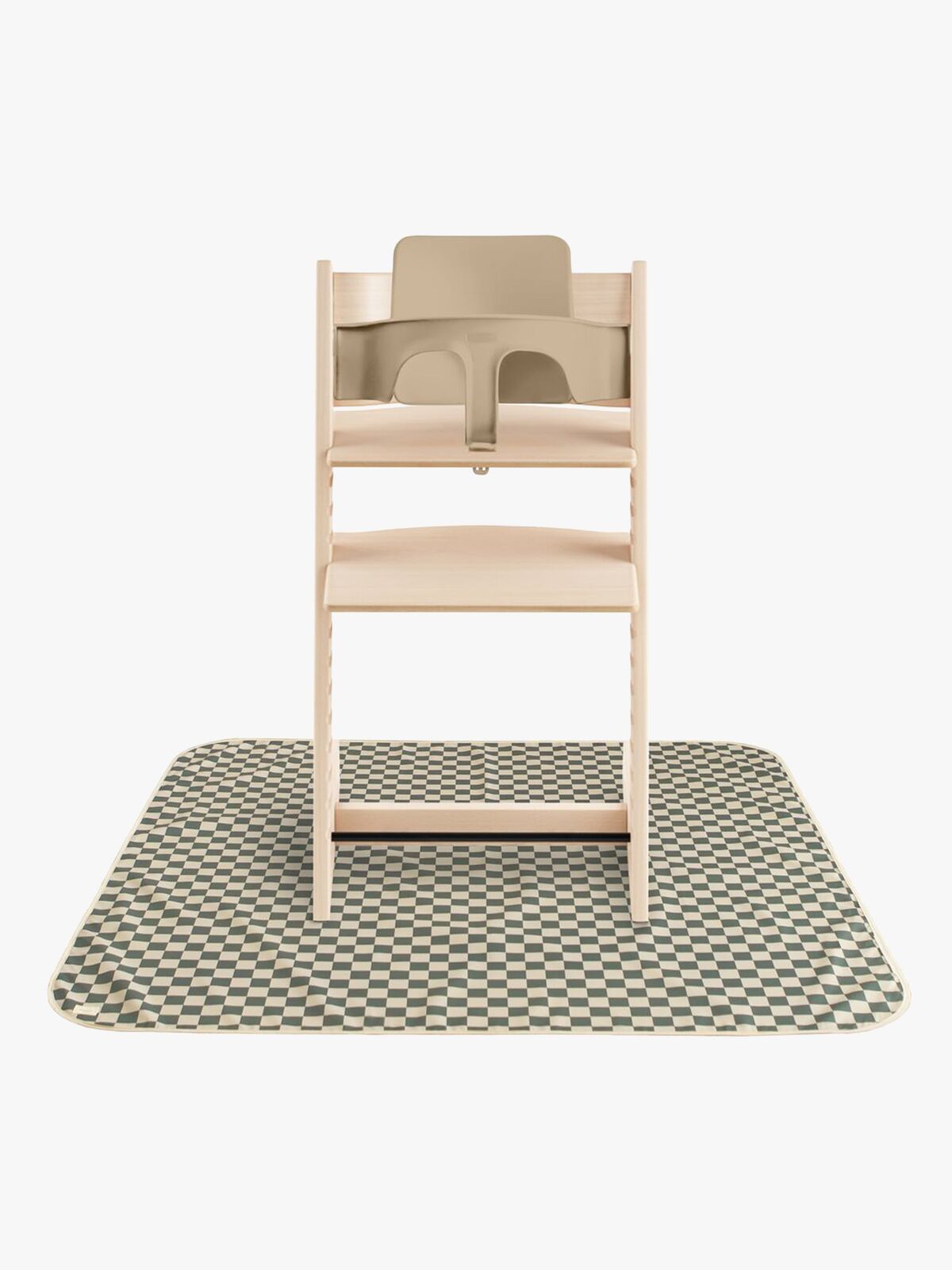 Mushie Bodenschutz für Hochstuhl, Olive Check